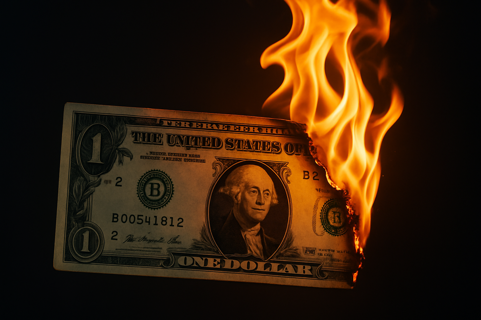 Lighting a dollar on fire