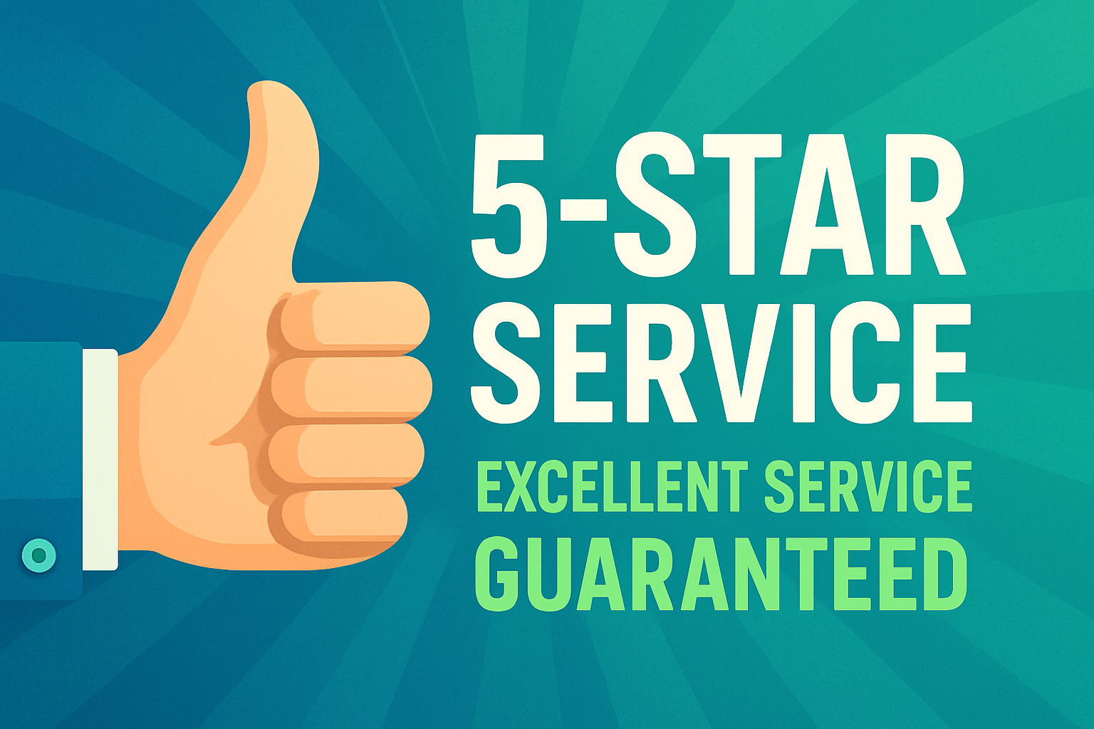 thumbs up banner for good service